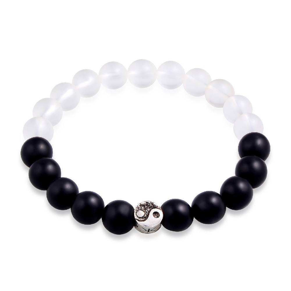 Kuzzoi Armband Yin Yang Beads | Onyx (Schwarz) Speichern exportieren