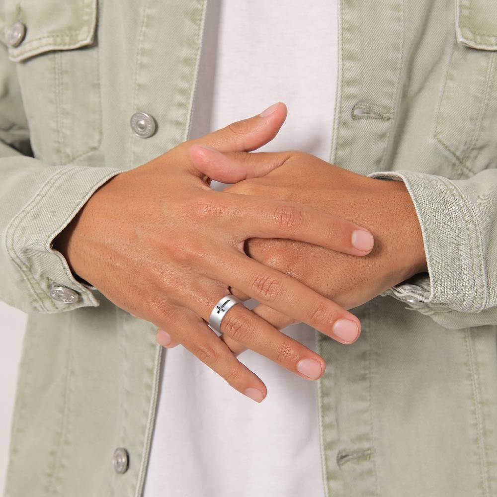 Kuzzoi Ring Breit Kreuz Schlussverkauf