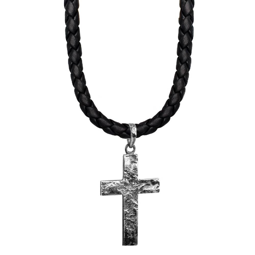 Kuzzoi Halskette Kreuz | Leder Kostenloser Versand