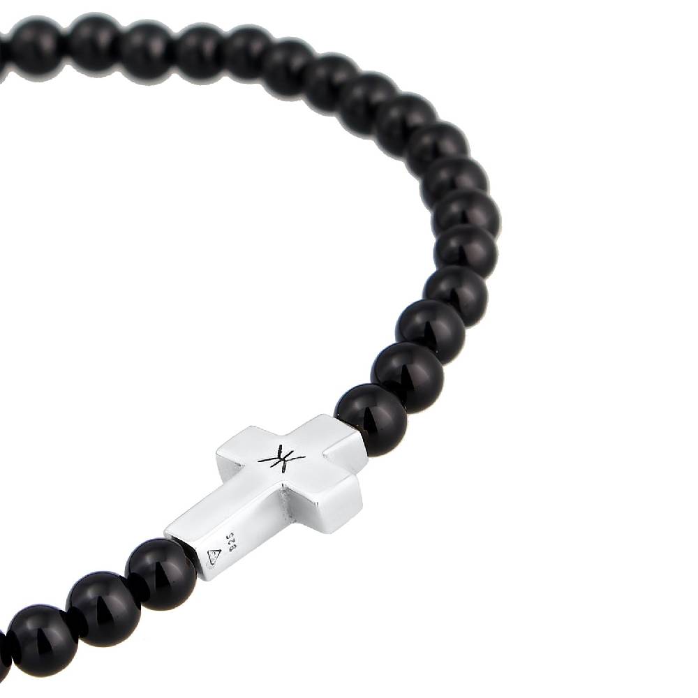 Kuzzoi Armband Kreuz | Onyx (Schwarz) Großer Ausverkauf