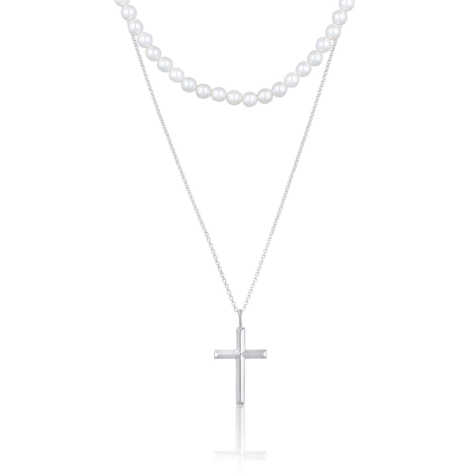 Kuzzoi Halskette Kreuz Anhänger 2er Set | Muschelkernperlen Black Friday