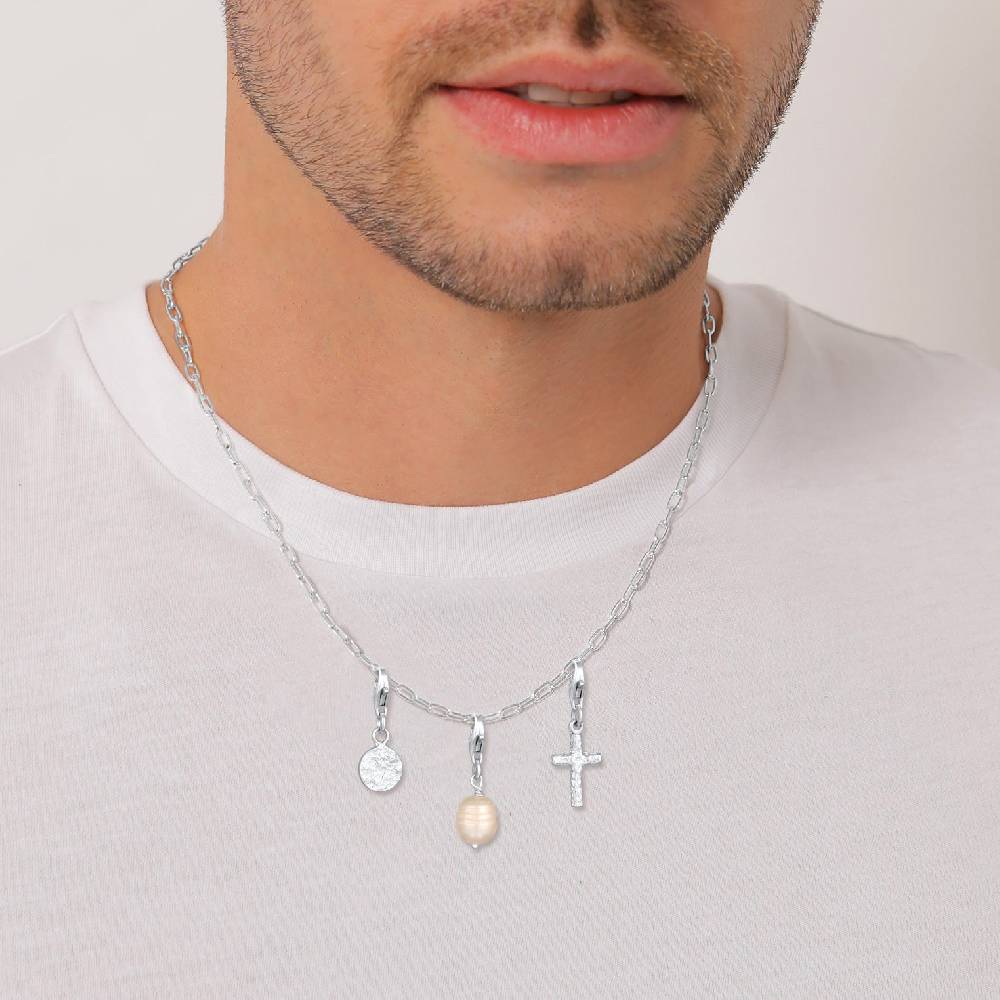 Kuzzoi Charm-Set Kreuz Plättchen Perle | Süßwasserzuchtperle Osterangebot