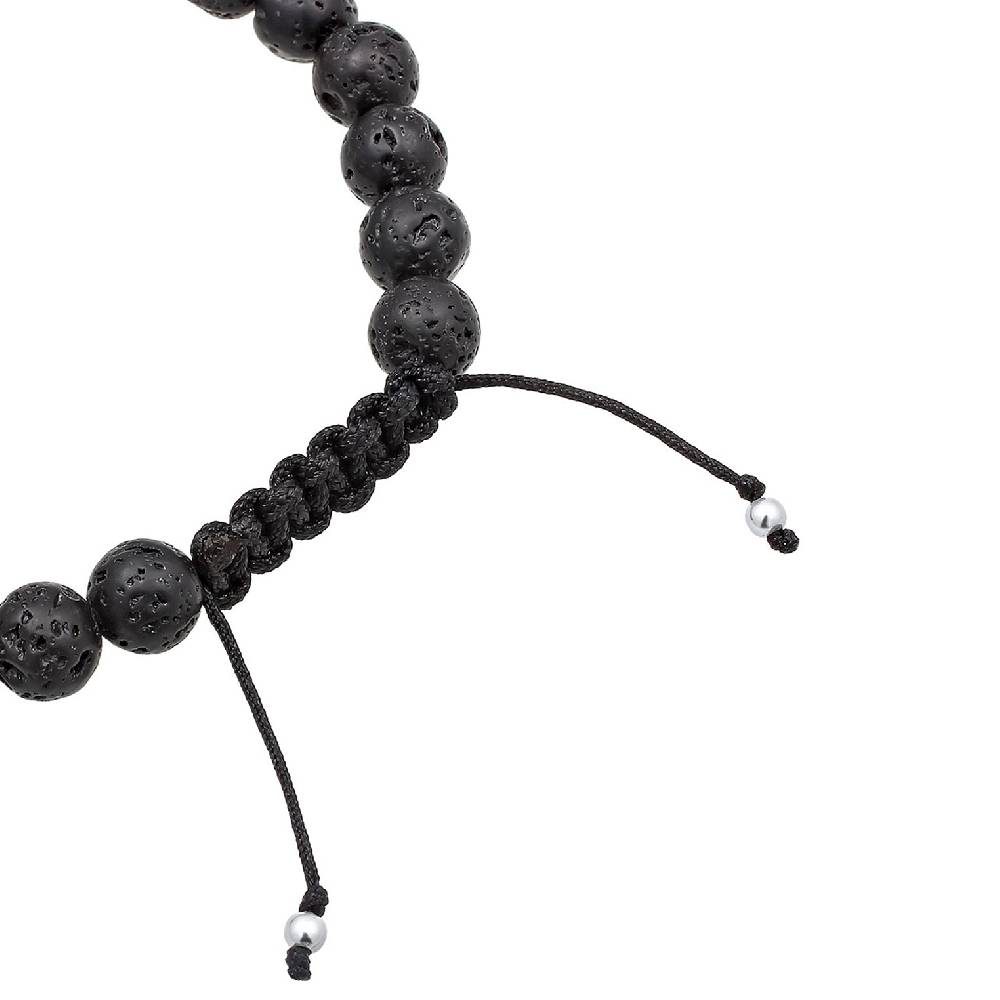 Kuzzoi Armband Kreuz | Lava Steine (Schwarz) Valentinstagsangebot
