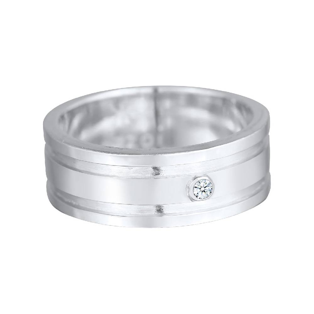 Kuzzoi Bandring Massiv | Diamant (0.03 ct) Kauf eins, bekomm eins gratis