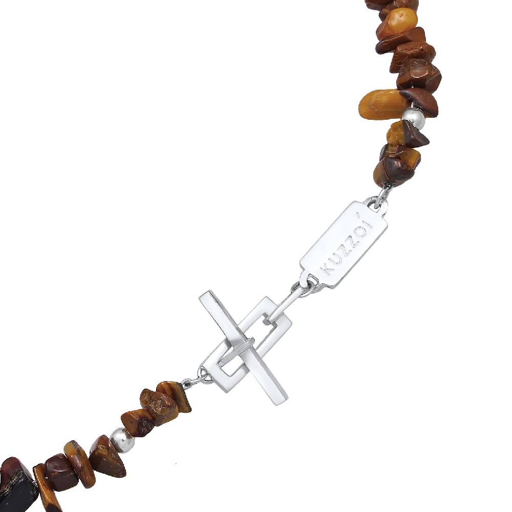 Kuzzoi Halskette Edelstein Splitter | Tigerauge (Braun) Begrenzte Freigabe