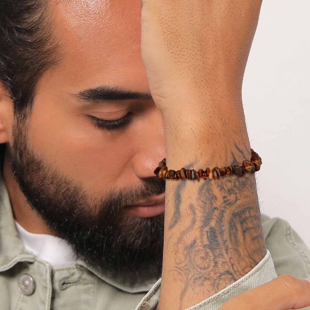 Kuzzoi Armband Splitter Natur | Tigerauge Edelsteine Letzte 3 Tage
