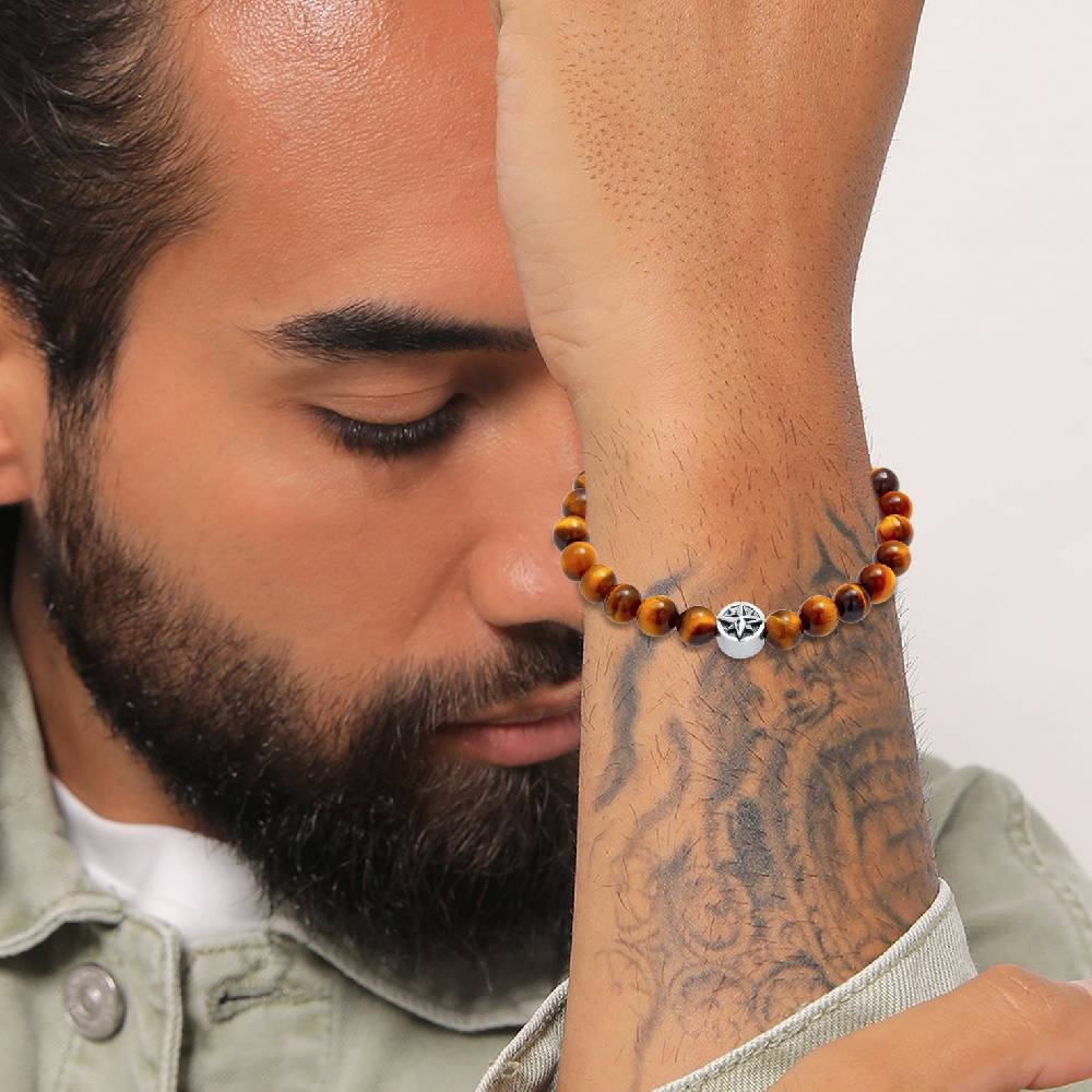 Kuzzoi Armband Kompass | Tigerauge (Braun) JETZT KAUFEN