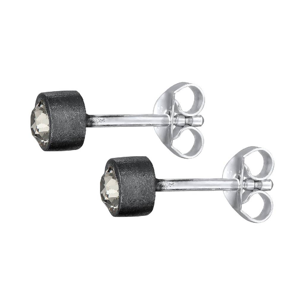 Kuzzoi Ohrstecker Rund | Kristall (Grau) 50% Rabatt mit kostenlosem Versand