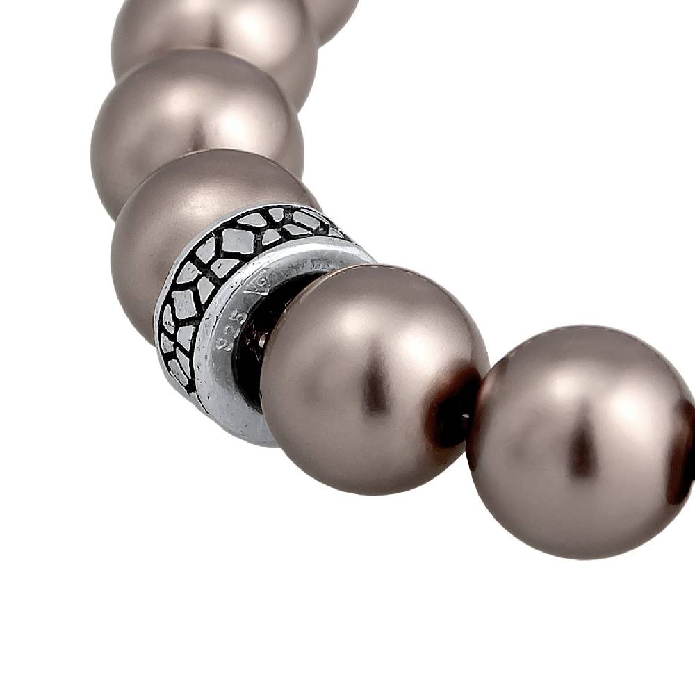 Kuzzoi Armband Beads Elegant | Glasperlen (Grau) Blitzverkäufe