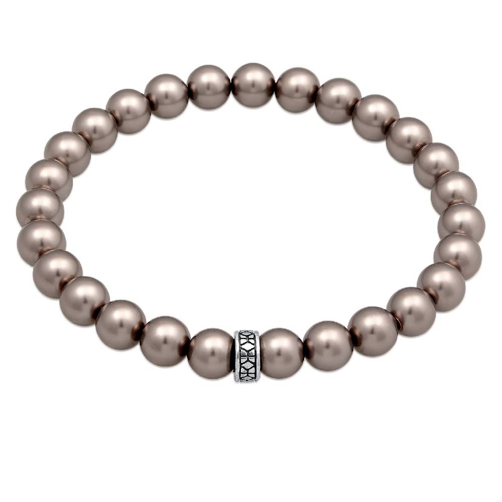 Kuzzoi Armband Beads Elegant | Glasperlen (Grau) Blitzverkäufe