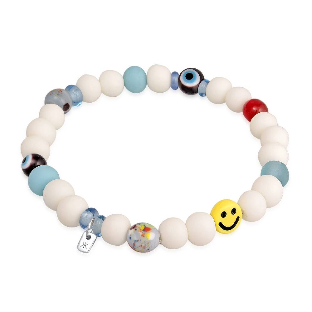 Kuzzoi Armband mit Smiling Face | Harzperlen Bestseller
