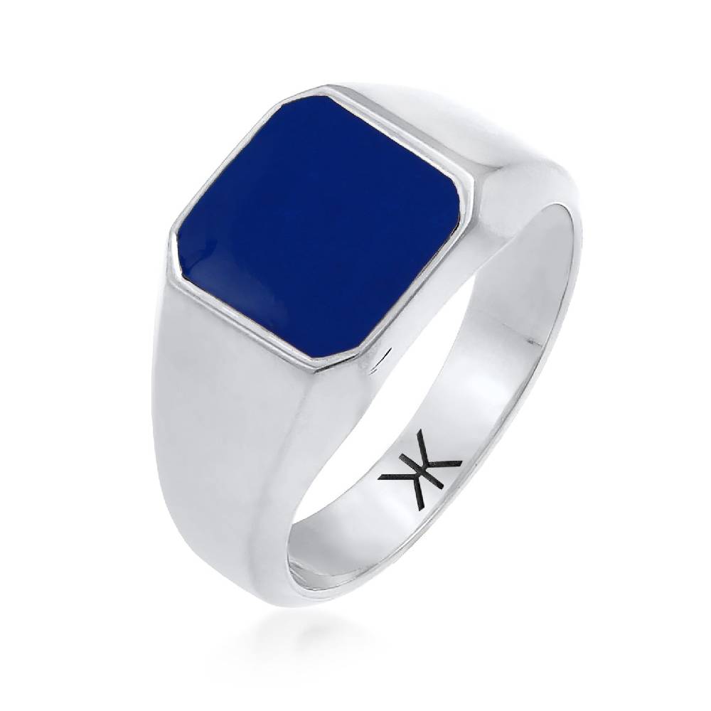 Kuzzoi Siegelring Basic | Emaille (Blau) VIP-Rabatte