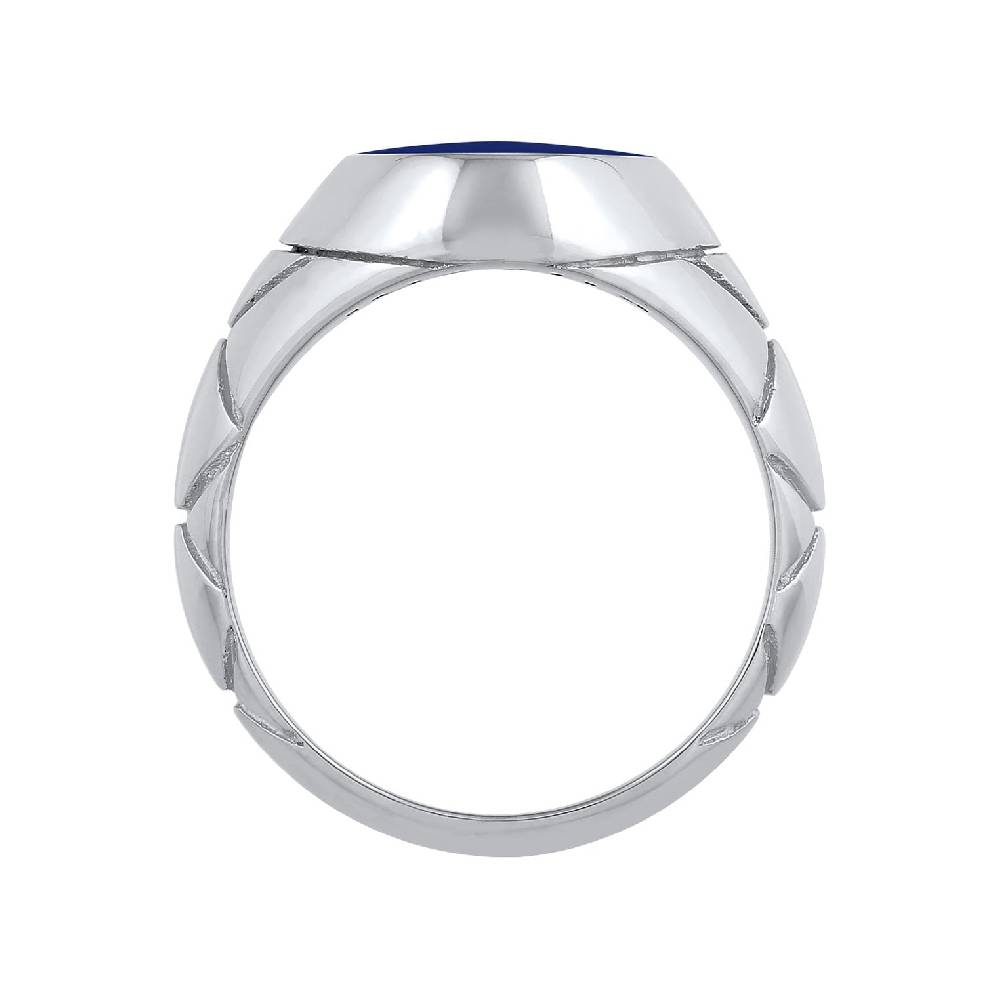 Kuzzoi Siegelring Elegant | Emaille (Blau) Riesige Rabatte