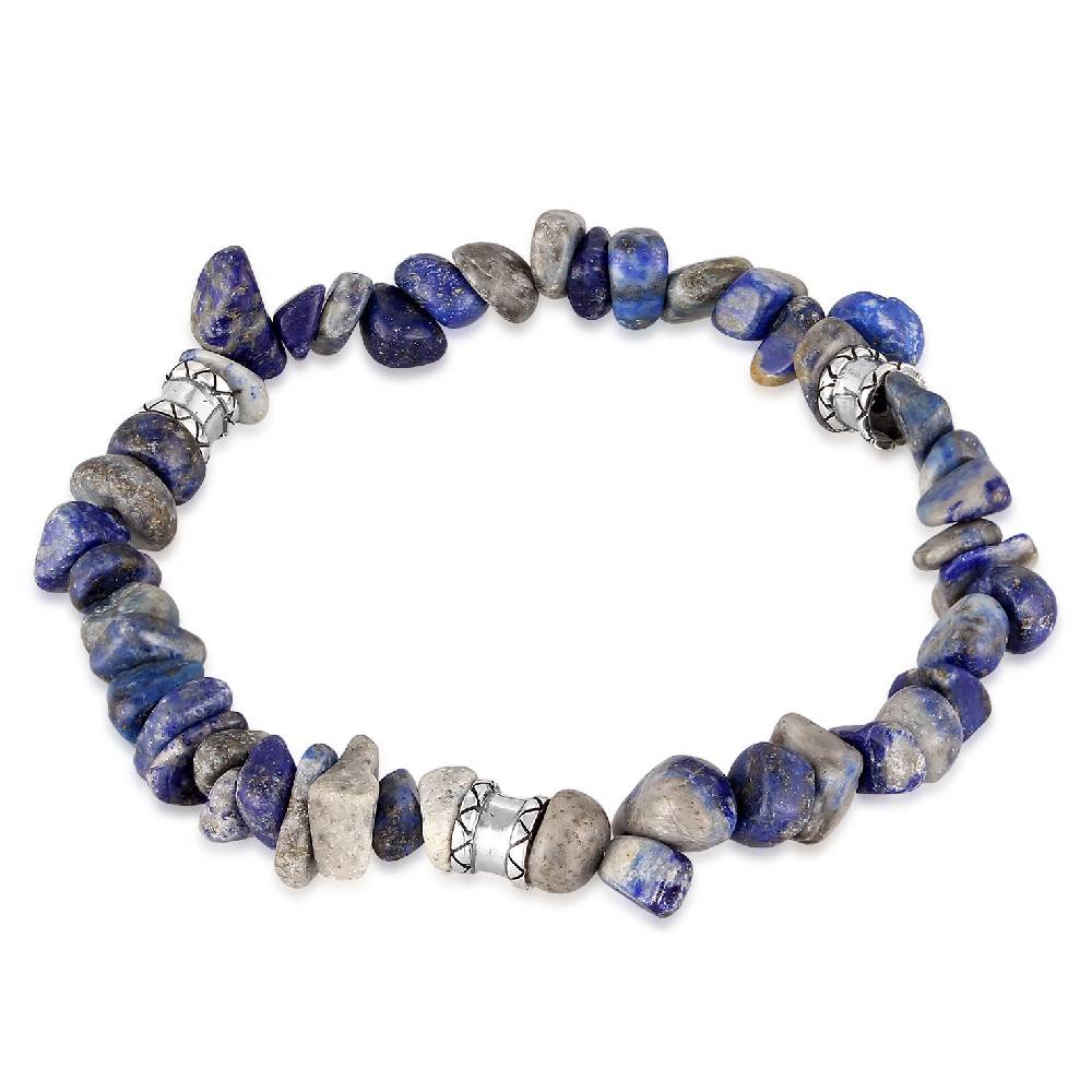 Kuzzoi Armband Beads Vintage | Lapiz Lazuli Steine (Blau) 50% Rabatt mit kostenlosem Versand
