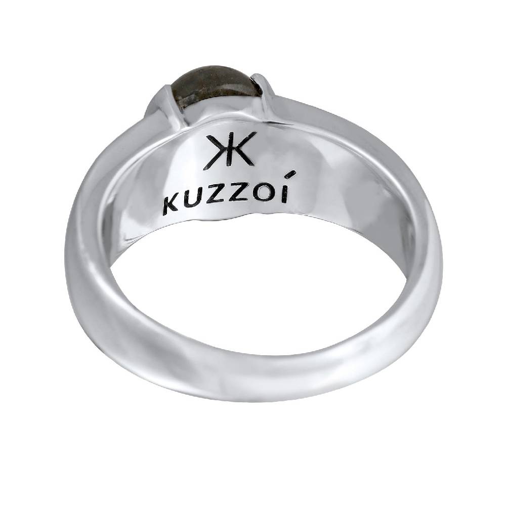 Kuzzoi Siegelring Oval | Labradorit (Grau) Kostenloser Versand international
