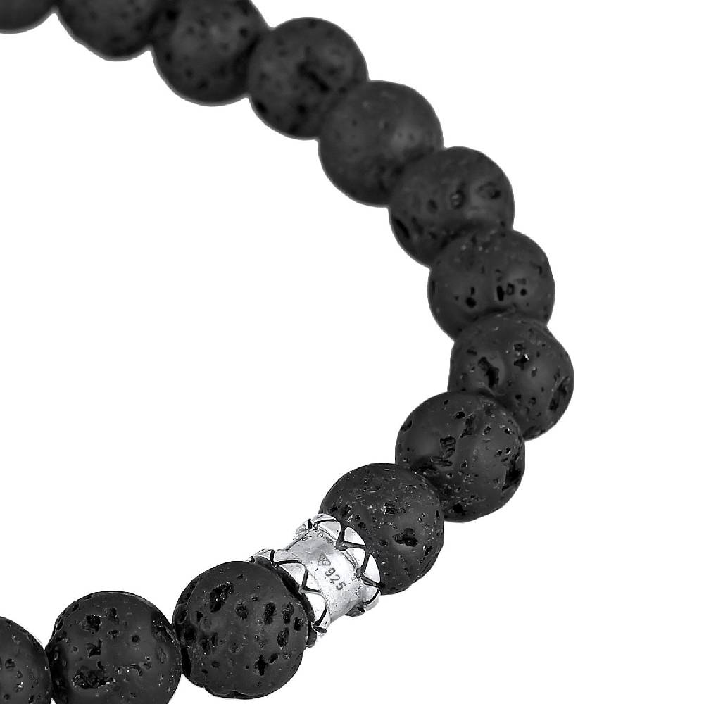 Kuzzoi Armband Totenkopf | Lava Perlen Black Friday