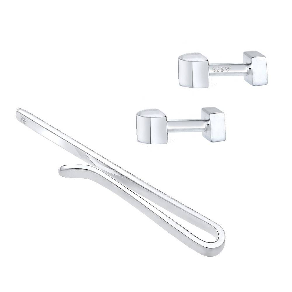 Kuzzoi Schmuckset Krawattennadel Manschettenknöpfe Basic Räumungsverkauf