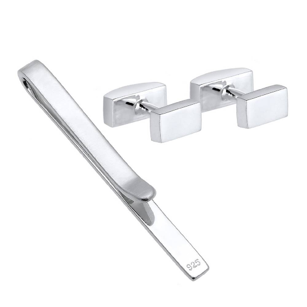 Kuzzoi Schmuckset Krawattennadel Manschettenknöpfe Basic Räumungsverkauf