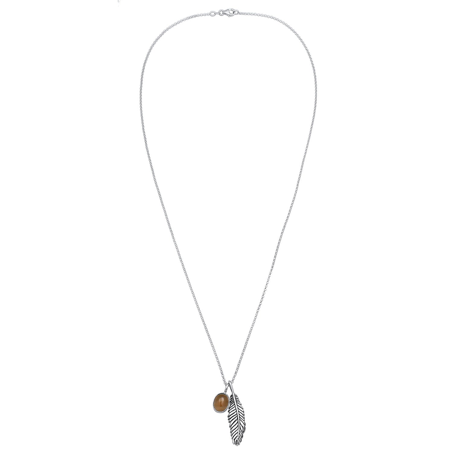 Kuzzoi Halskette Feder | Quarz (Braun) Kostenloser Versand