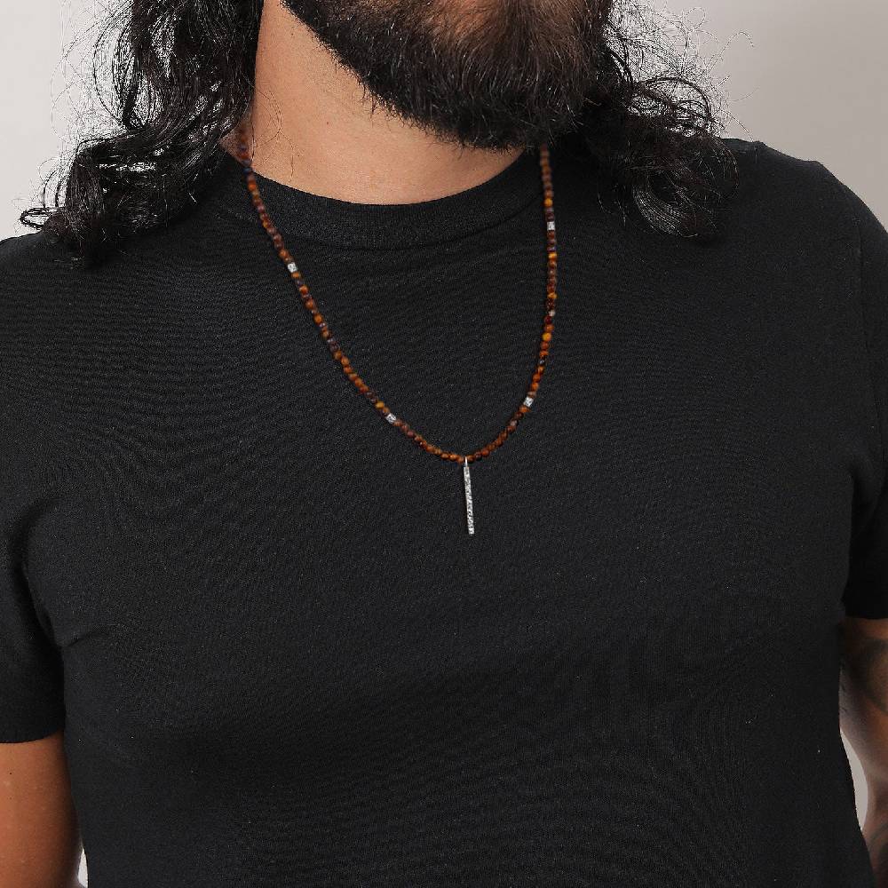 Kuzzoi Halskette Barren Anhänger | Tigerauge (Braun) Sonderangebot