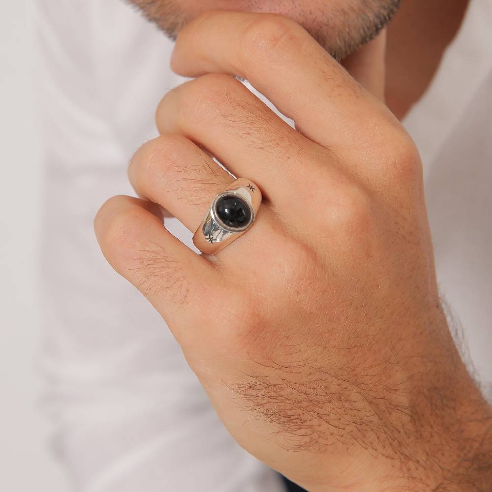 Kuzzoi Siegelring Oval | Onyx (Schwarz) Top Angebot