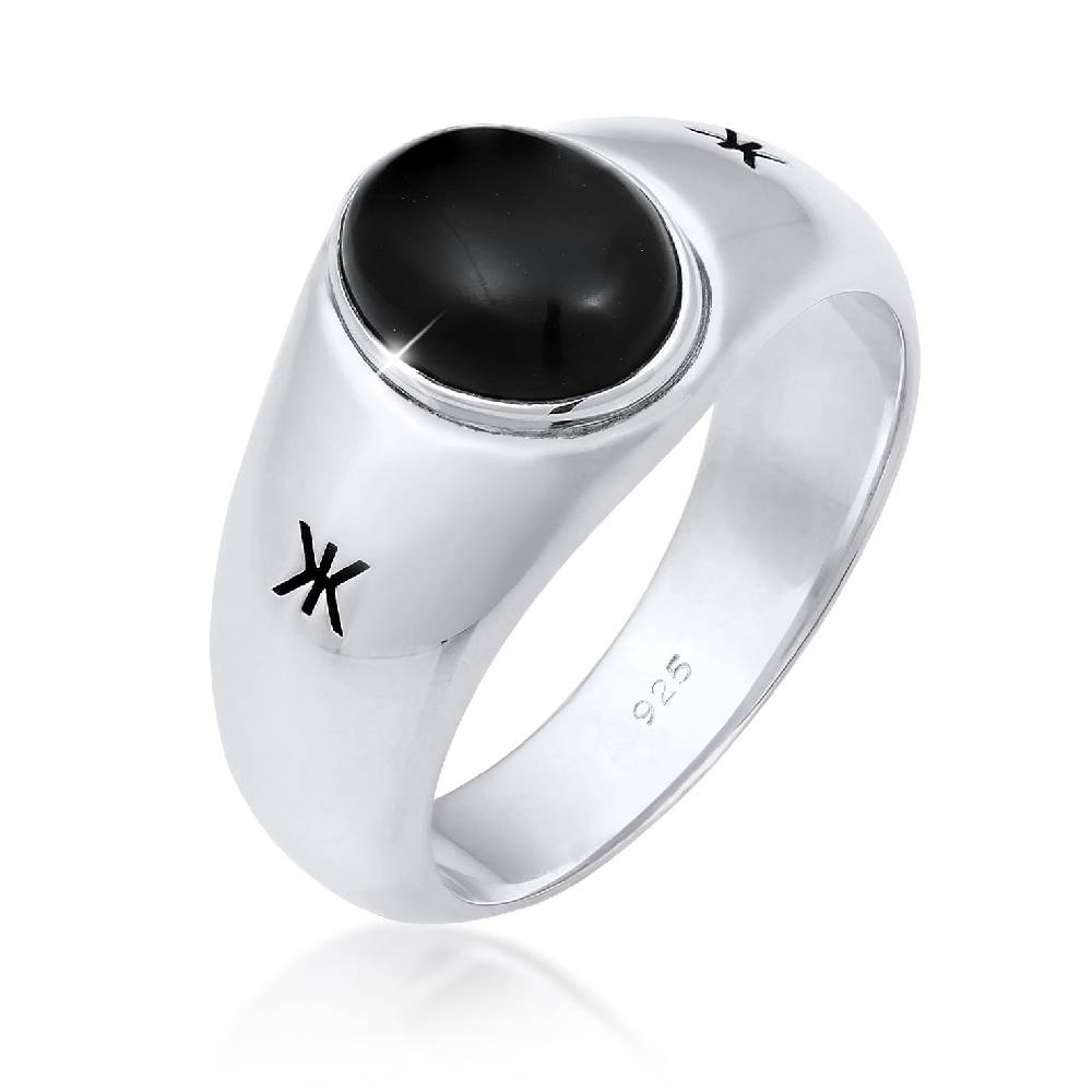 Kuzzoi Siegelring Oval | Onyx (Schwarz) Top Angebot