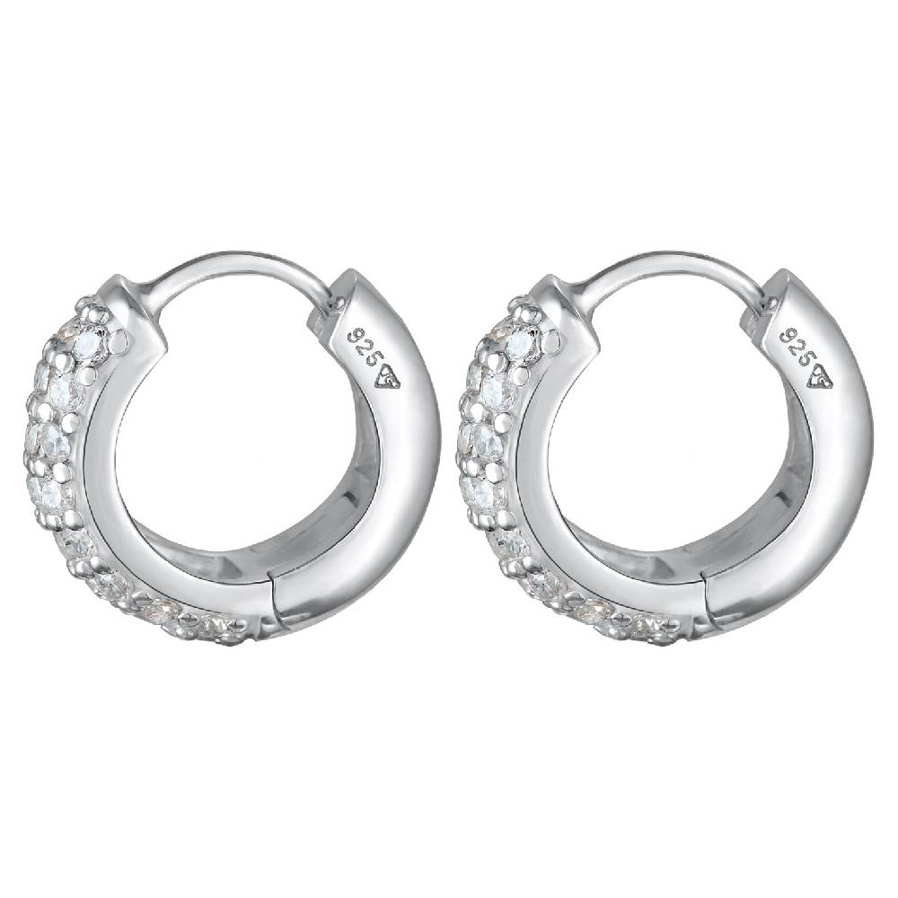 Kuzzoi Creolen Chunky | Zirkonia (Weiß) Begrenzte Freigabe