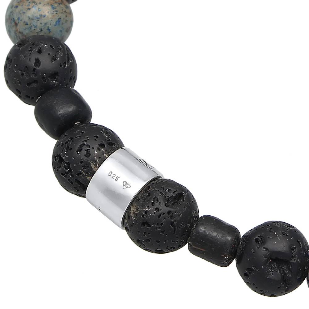 Kuzzoi Armband Kugeln | Lava, Achat (Schwarz, Blau) Bis zu 50% Rabatt
