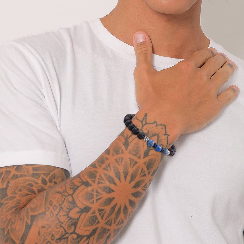 Kuzzoi Armband Kugeln | Lava, Achat (Schwarz, Blau) Bis zu 50% Rabatt