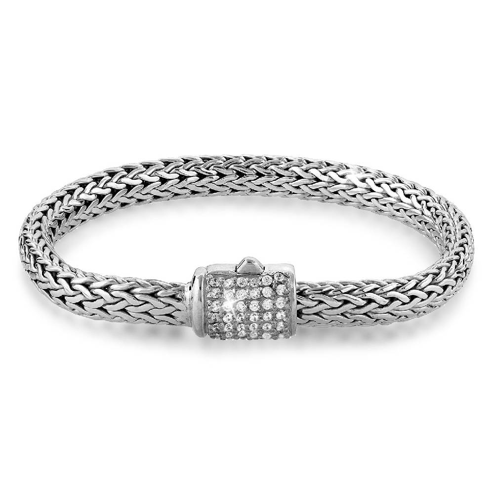 Kuzzoi Panzer-Armband | Zirkonia (Weiß) Preisnachlass