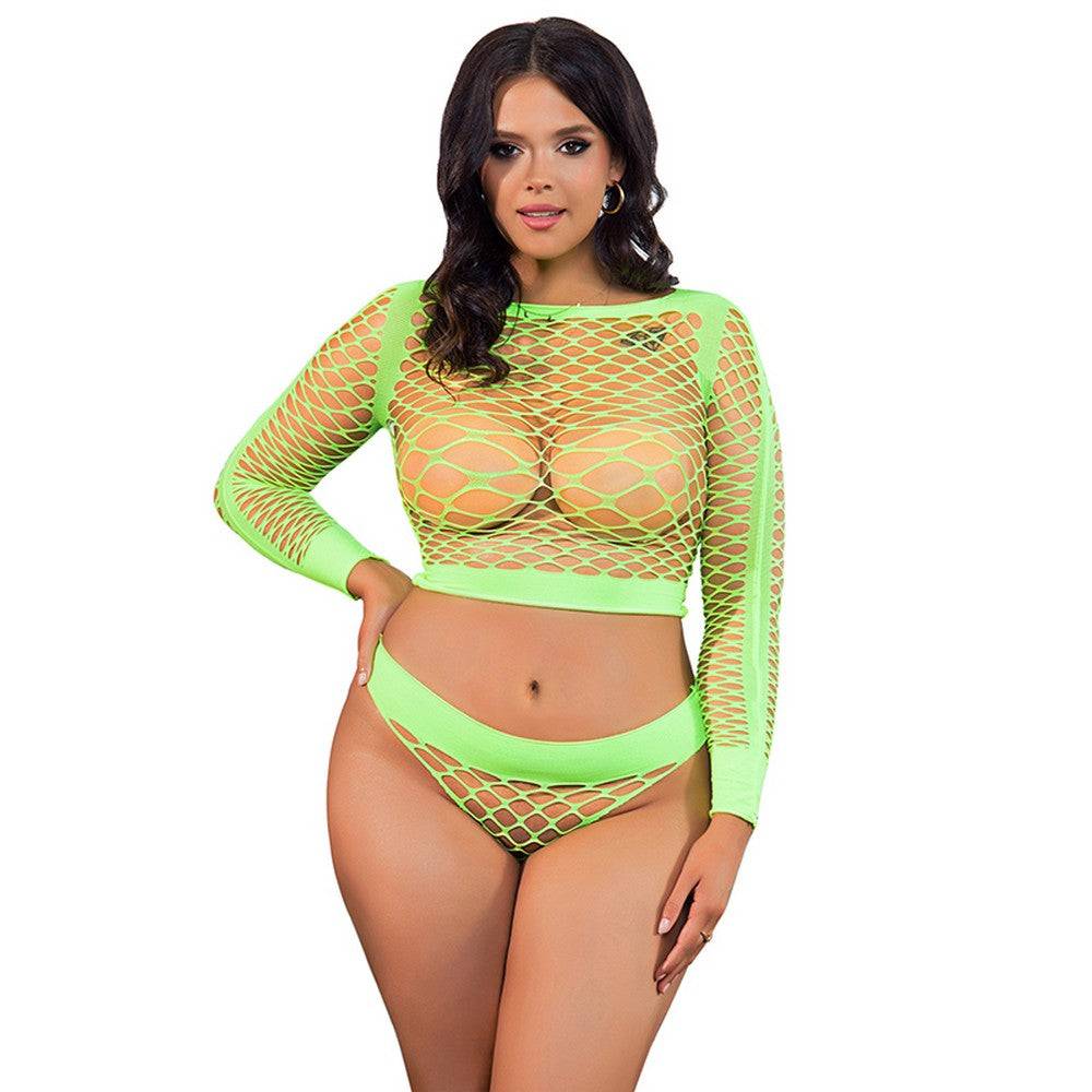 Lau Fashion Catsuit Neon Farben Grün Fishnet Transparent Body Stocking String Dessous S M L XL Bis zu 55% Rabatt