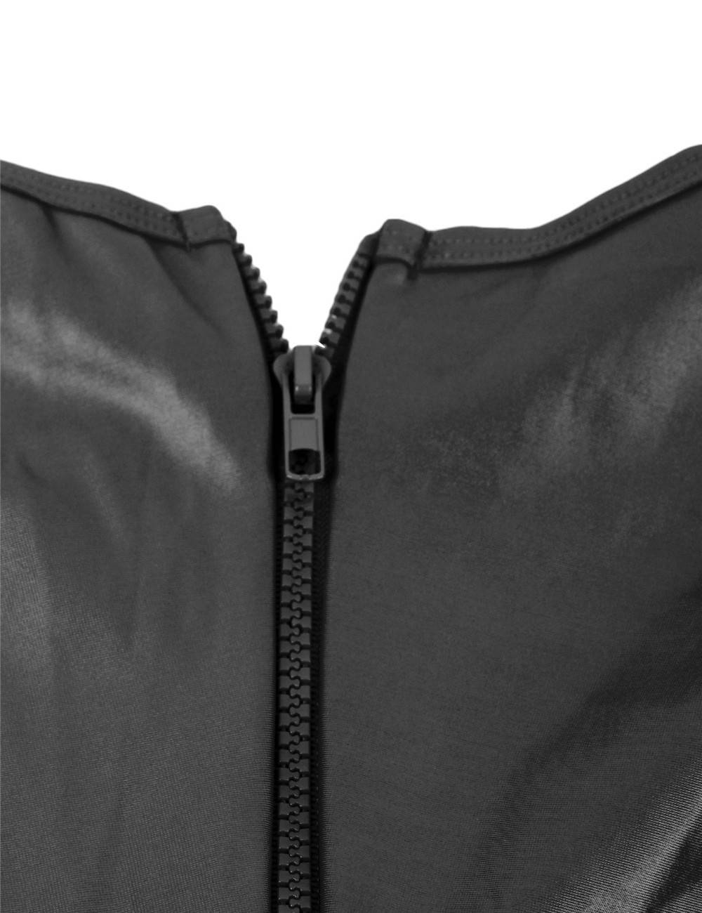 Lau Fashion Wetlook Body Dessous PVC Offen Transparent Diva Nachtwäsche S/XL - R80618 Fabrikladen