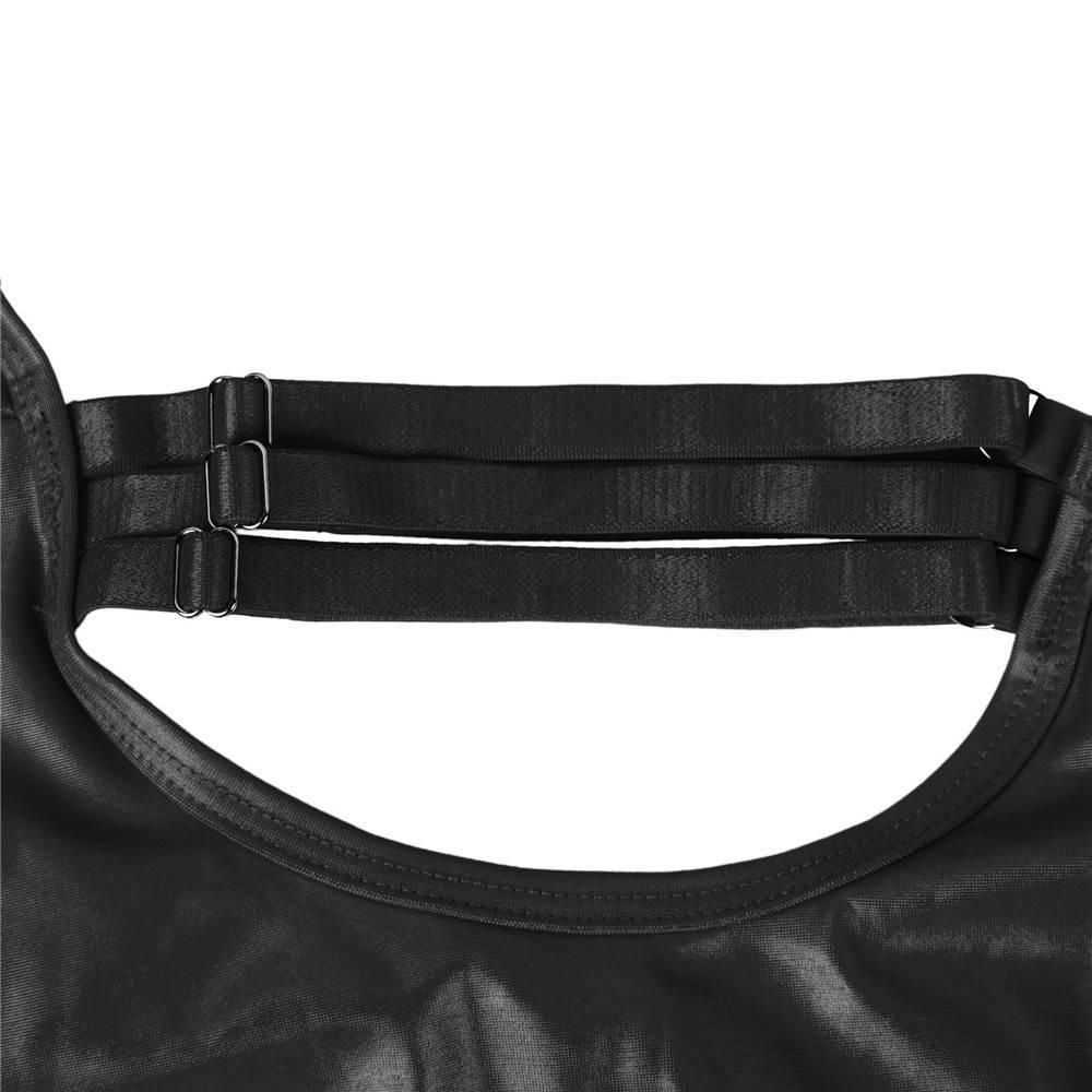 Lau Fashion Wetlook Body Dessous PVC Offen Transparent Diva Nachtwäsche S/XL - R80618 Fabrikladen