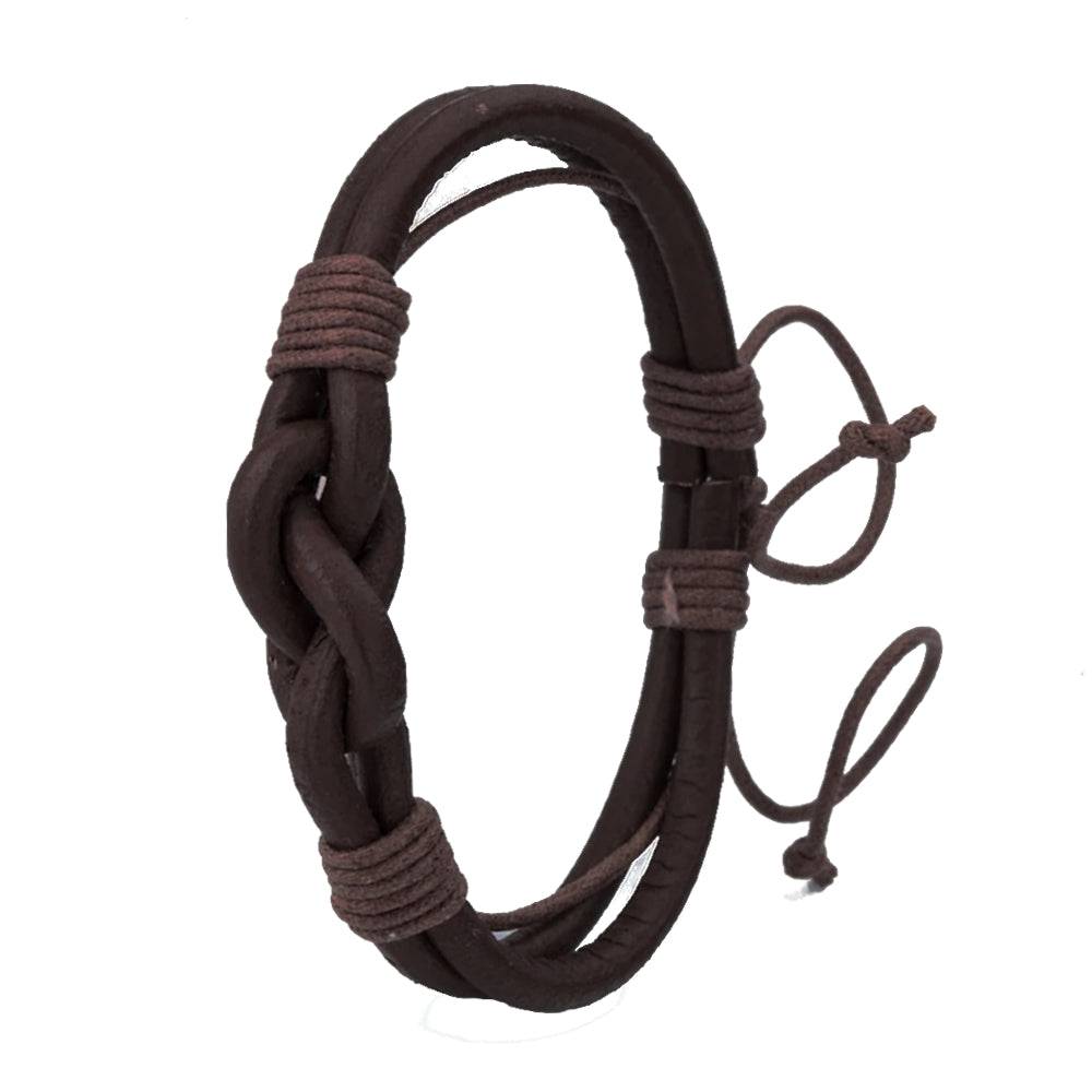 Lau Fashion Knoten Armband Echt Leder Geflochten Surfer Seemann Schmuck Unisex 20cm Black Friday