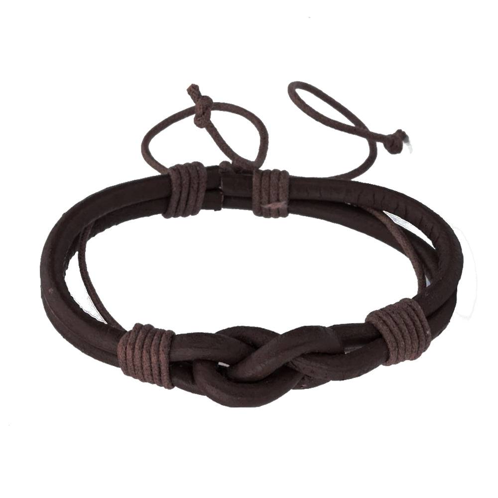 Lau Fashion Knoten Armband Echt Leder Geflochten Surfer Seemann Schmuck Unisex 20cm Black Friday