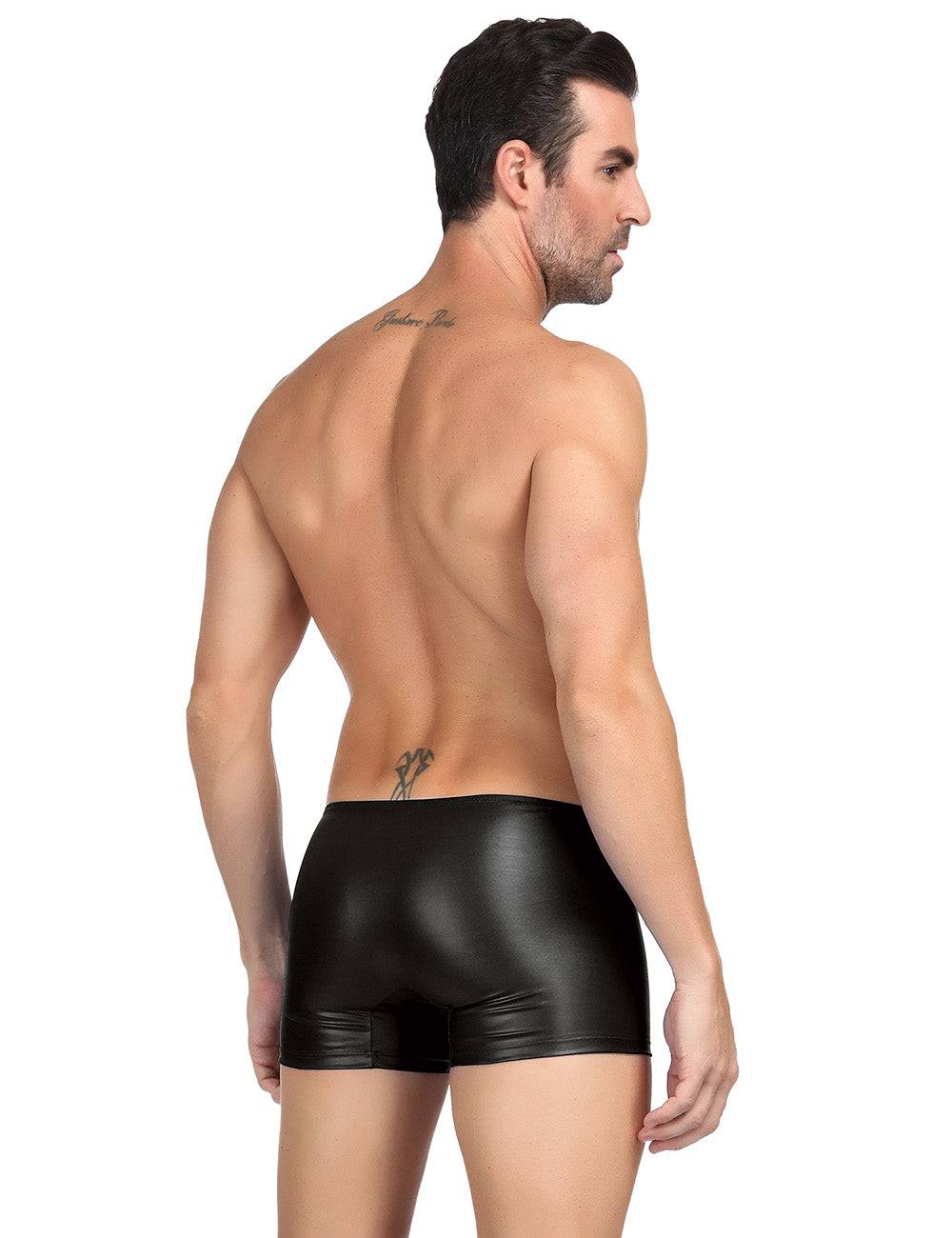 Lau Fashion Boxershorts Zipper Wetlook Boxer Shorts Herren Slip Männer Hose Unterwäsche S/XL - MP069 Zeitlich begrenztes Angebot