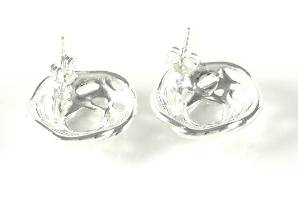Lau Fashion Silber Damen Frauen Fashion Ohrstecker Geschenk Schmuck Ohrringe Ø 20mm Kostenloser Versand international