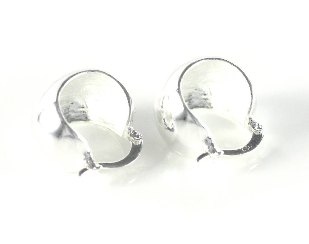 Lau Fashion Damen Creolen Runde Ohrringe Ohrstecker Paar Fashion Style Silber Ø 13mm 50% Rabatt für begrenzte Zeit