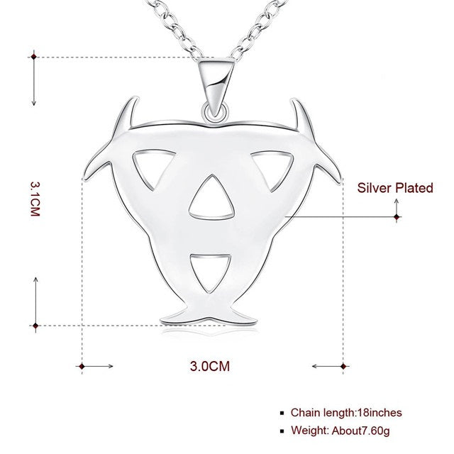Lau Fashion Silber Biohazard Symbol Massive Halskette Unisex Anhänger Ø 31mm Blitzverkäufe