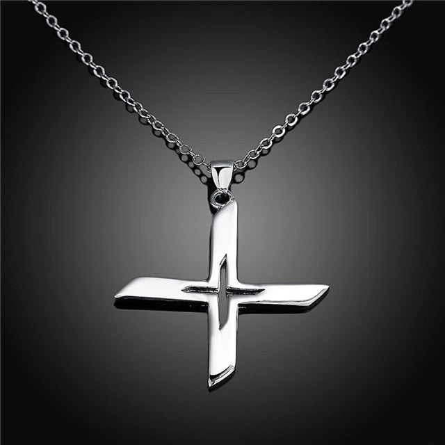 Lau Fashion Unisex Silber Ninja Stern Massive Halskette X Man Anhänger Ø 30mm Kostenloser Versand