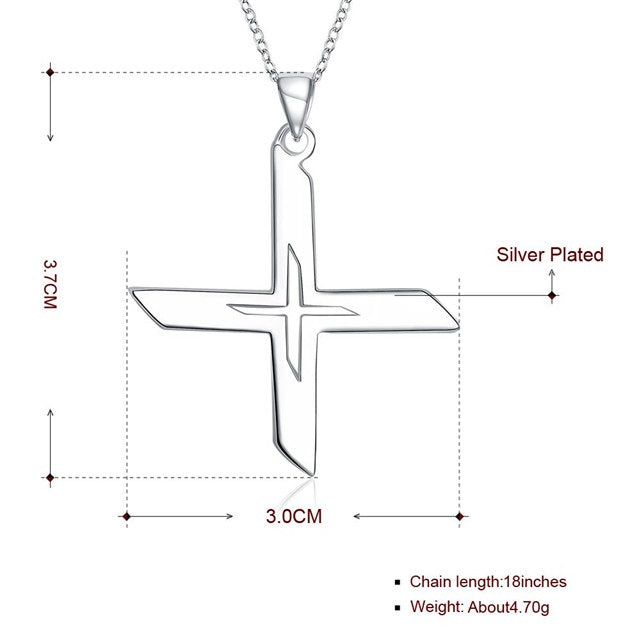 Lau Fashion Unisex Silber Ninja Stern Massive Halskette X Man Anhänger Ø 30mm Kostenloser Versand