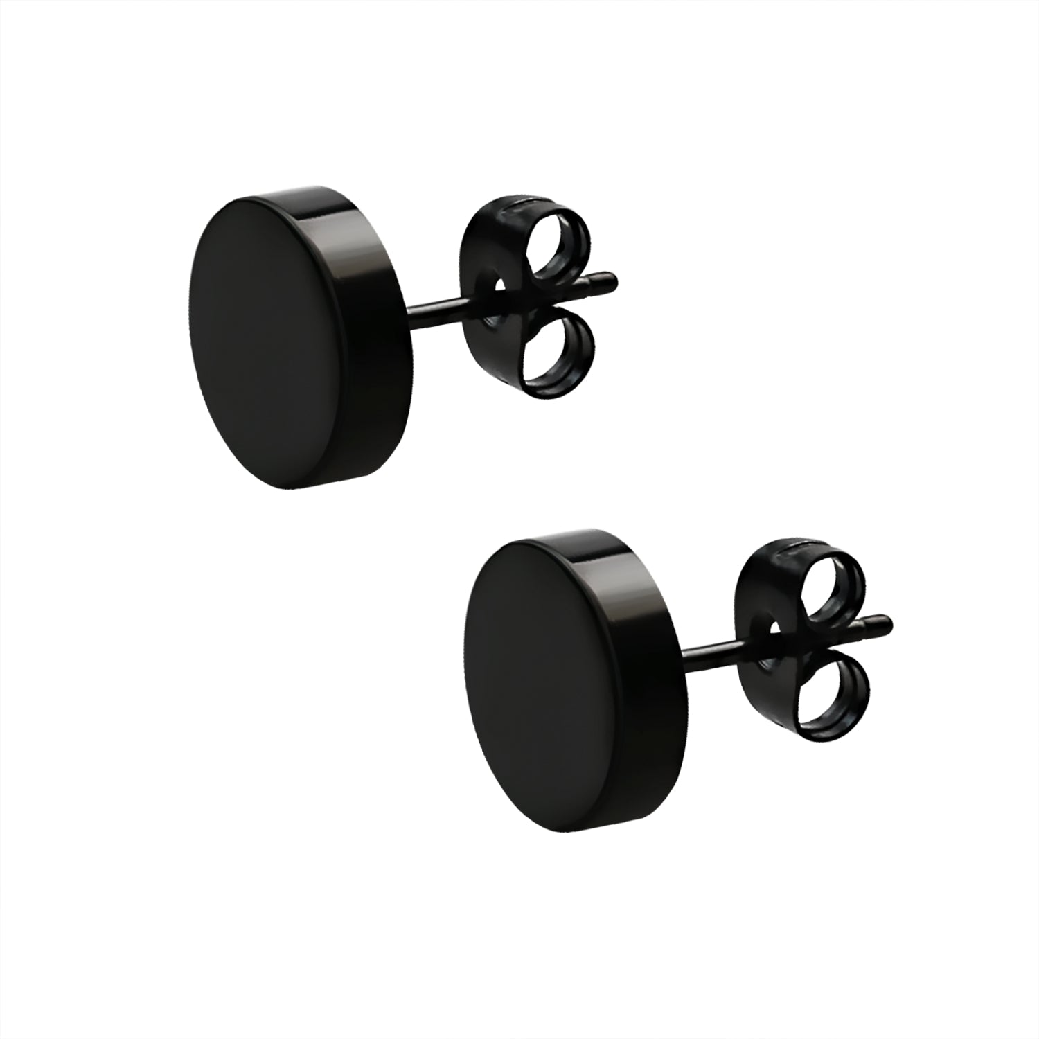 Lau Fashion 1 Paar Runde Knopf Ohrstecker Edelstahl Anime Gothic Fake Plug Ohrring Ø 8mm 10mm Exklusivangebot