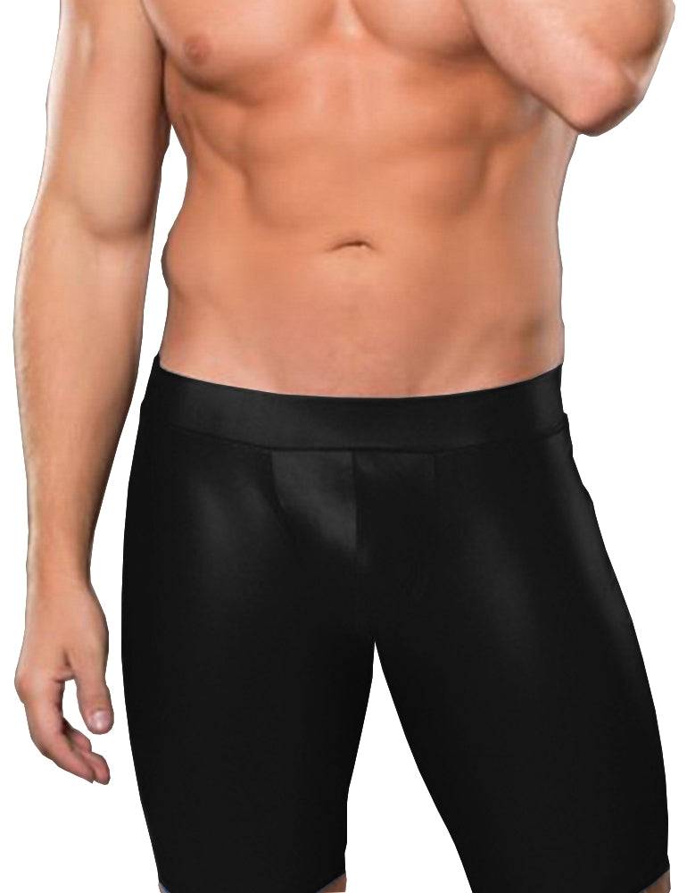 Lau Fashion Sexy Leder Shorts Herren Enge kurze Hose Popo Offen Unterwäsche Dessous L/XL - MP064-1 Osterangebot