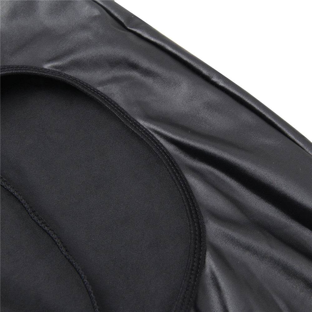 Lau Fashion Sexy Leder Shorts Herren Enge kurze Hose Popo Offen Unterwäsche Dessous L/XL - MP064-1 Osterangebot
