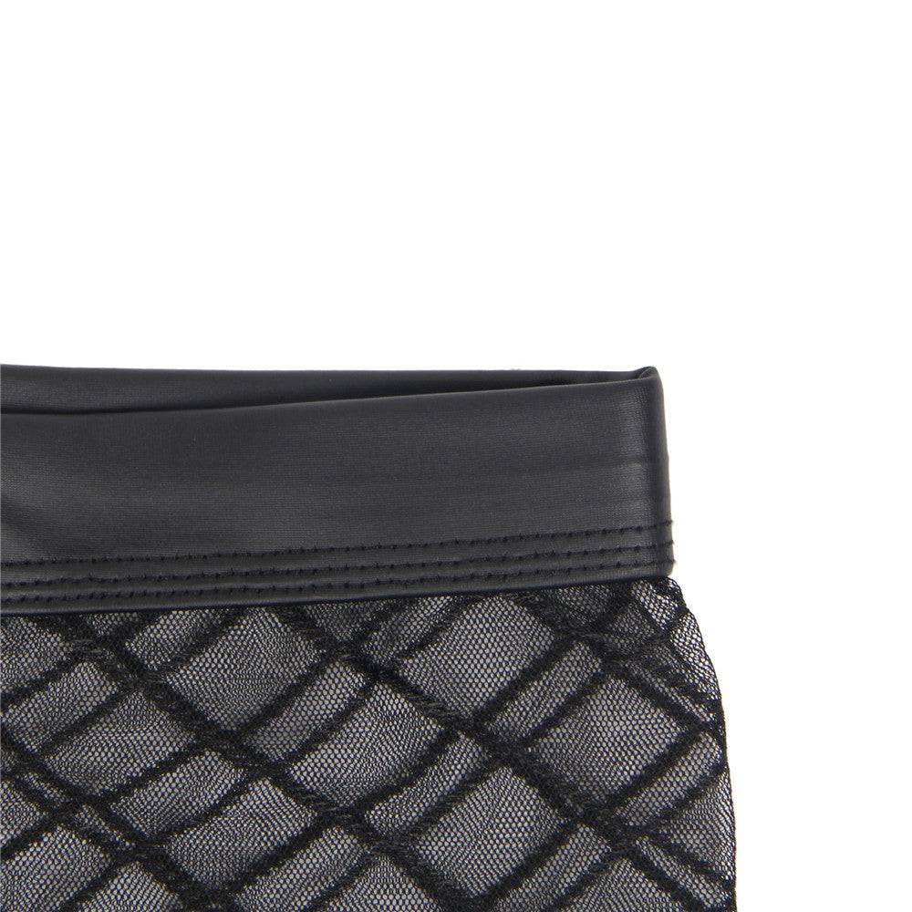 Lau Fashion Transparente Boxershorts Netz Slip Lack Leder Wetlook Männer Unterwäsche M/L Muttertagsangebot