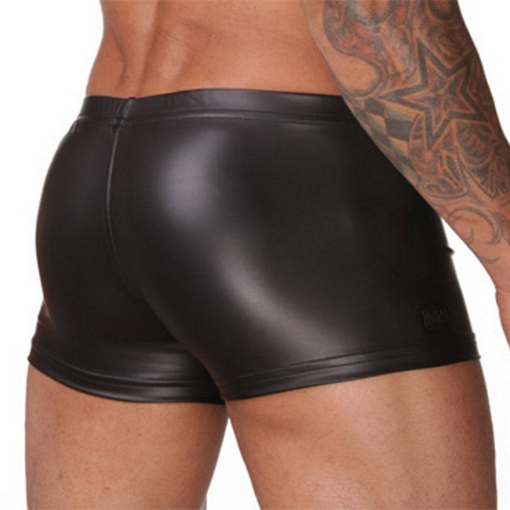 Lau Fashion Herren Slip Lack Leder Wetlook Schwarz Männer Fetisch Boxershorts Gogo M/L/XL - MP006 Vatertagsangebot