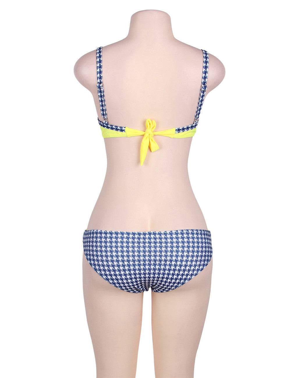 Lau Fashion Damen Fashion Bikini Set mit Cups B/C Raffung Träger Strand Slip M/L Lagerräumung