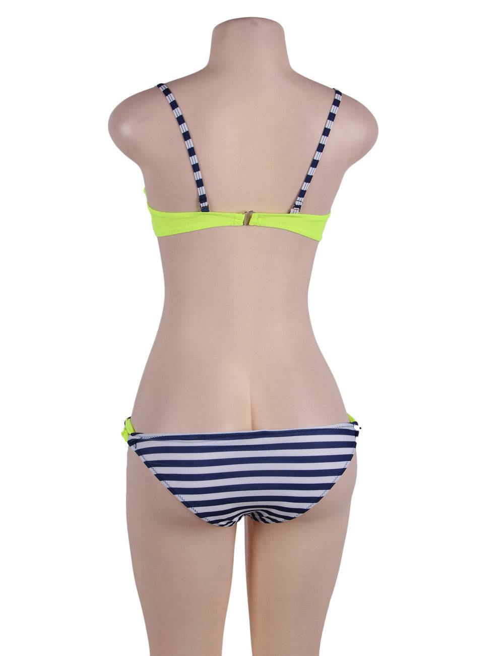Lau Fashion Fashion Neon Damen Push Up Neckholder Bikini Set Marine Cup Träger Strand M/L Heißer Verkauf