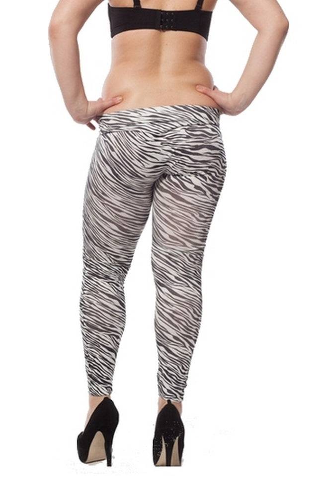 Lau Fashion Zebra Stretch Leggings Hose Schwarz Treggings Jeggings Jeans L/XL Wochenangebot