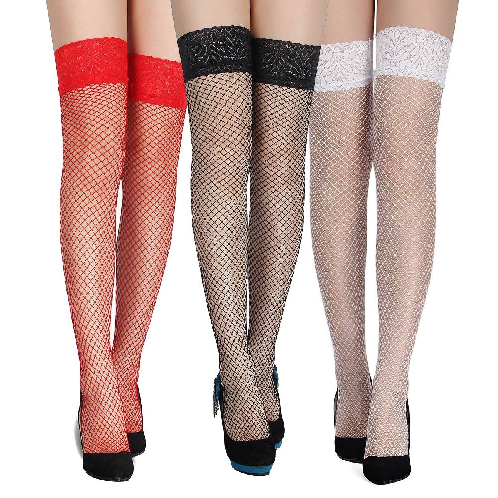 Lau Fashion Strapse Strümpfe Netz Halterlos Damen Overknees Nylon Gogo Girl Schwarz M-XL - H2066-2 Sonderangebot der Fabrik